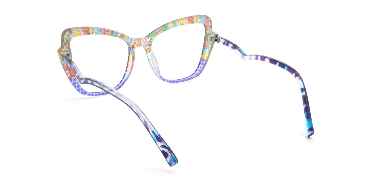 Blue Graffiti Emeline Glasses - Cat Eye Glasses