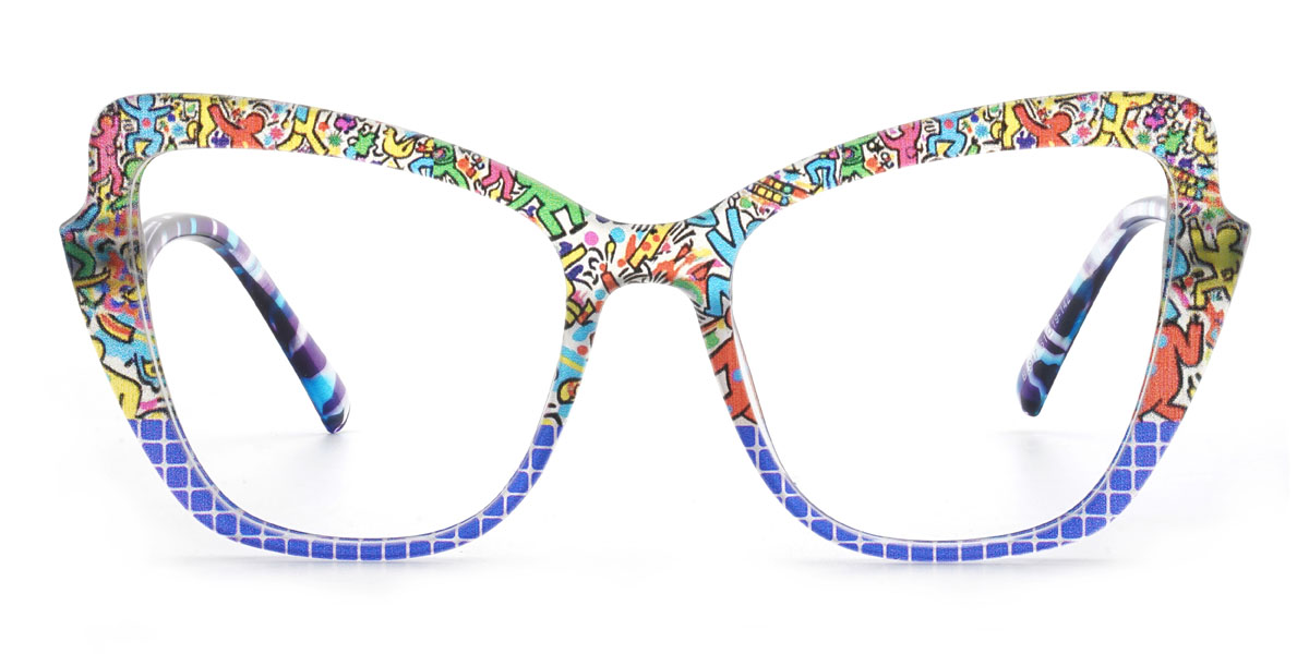Blue Graffiti Emeline - Cat Eye Glasses