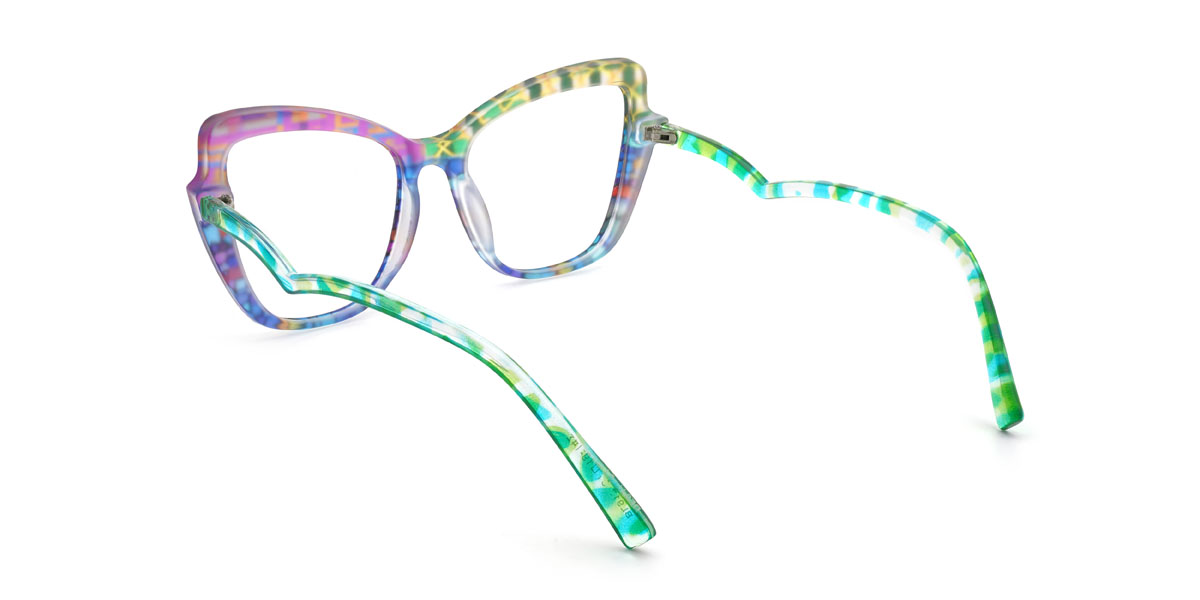 Zöld Lila Kék Graffiti Emeline Szemüveg - Cat Eye Glasses