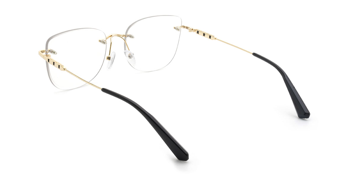 Gold Schwarz Baraka Brille - Rectangle Glasses