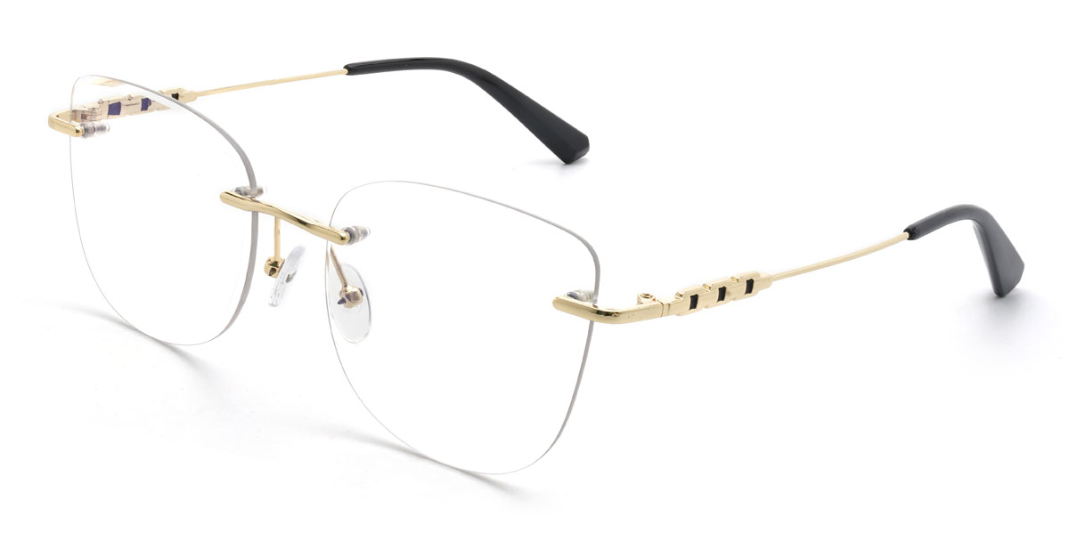 Gold Schwarz Baraka Brille - Rectangle Glasses