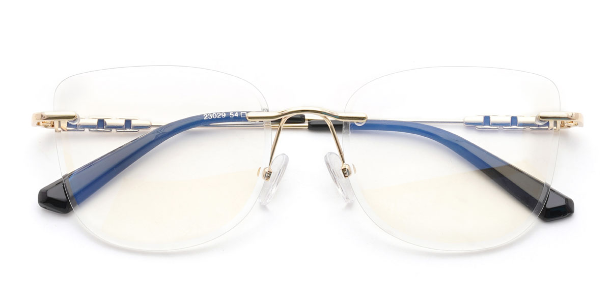 Gold Schwarz Baraka Brille - Rectangle Glasses
