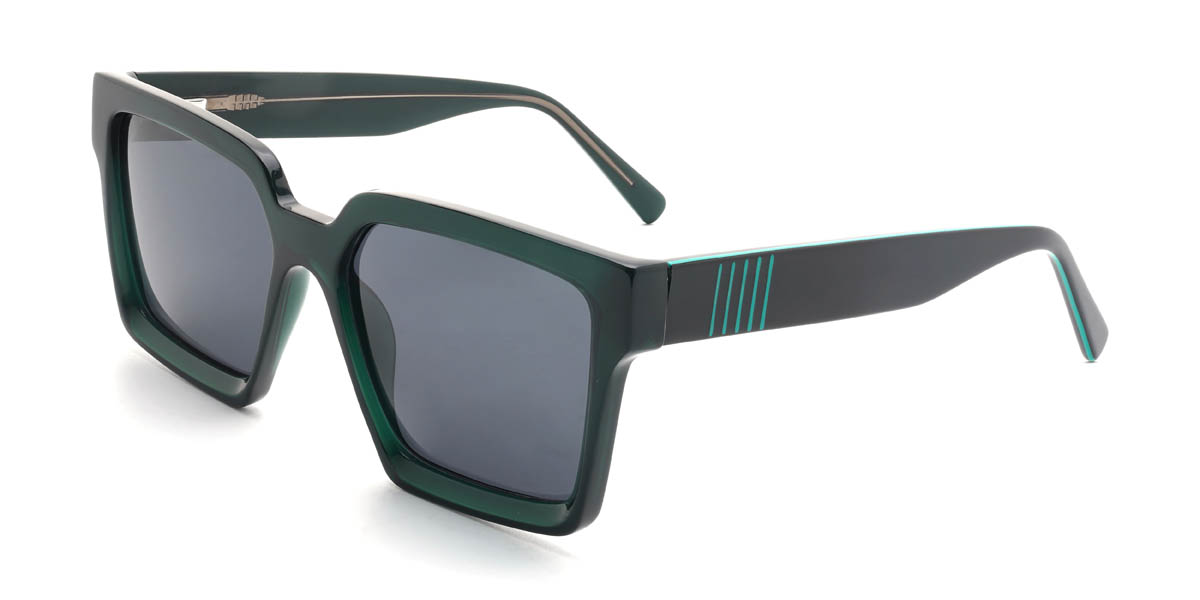 Green Grey Aubriana Glasses - Square Sunglasses