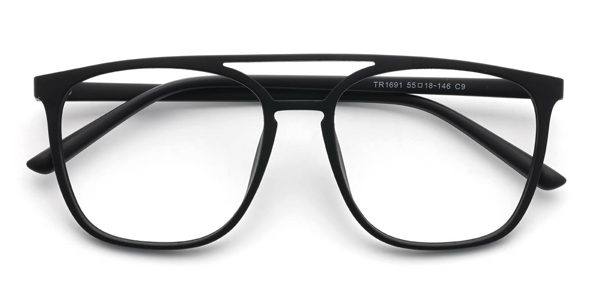 Matte Black Clarissa Glasses - Aviator Glasses