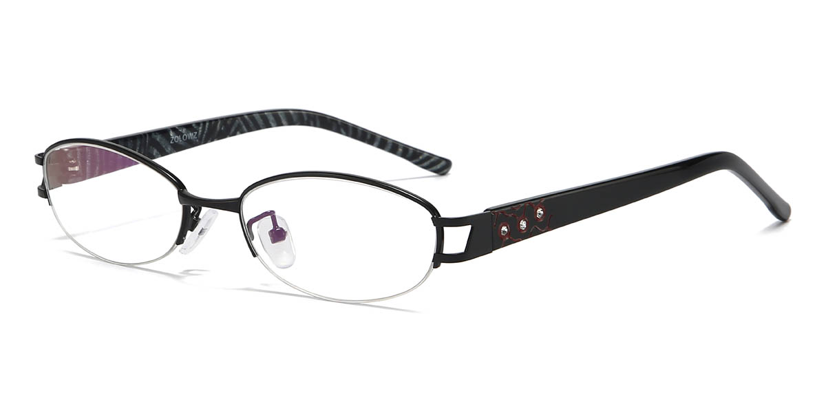 Black Arianny Glasses - Oval Glasses