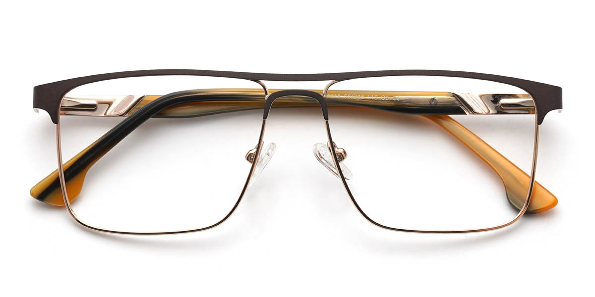 Gold Brown Haelynn Glasses - Rectangle Glasses