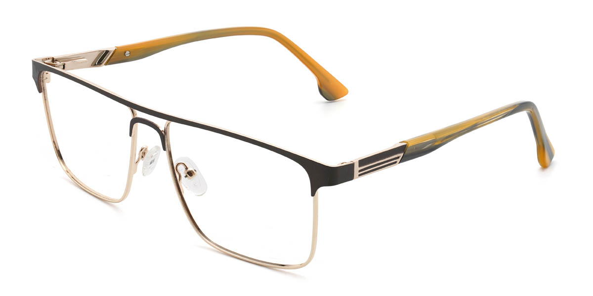 Gold Brown Haelynn Glasses - Rectangle Glasses
