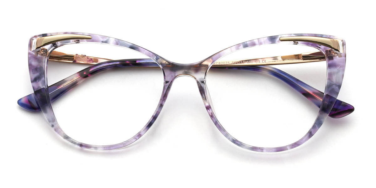Purple Tortoiseshell Lesley Glasses - Cat Eye Glasses