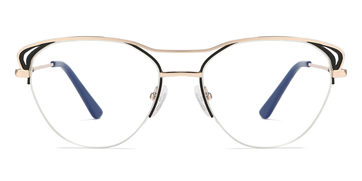 Gold Black Nalaya - Oval Glasses