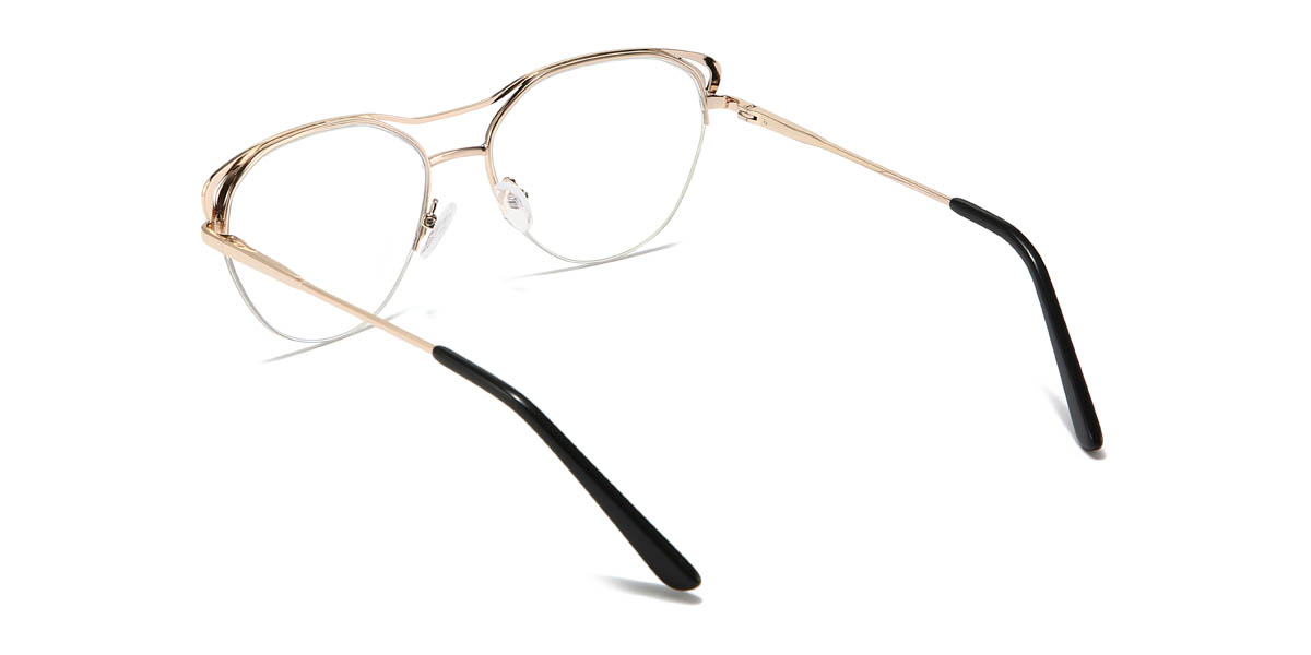 Gold Black Nalaya Glasses - Oval Glasses