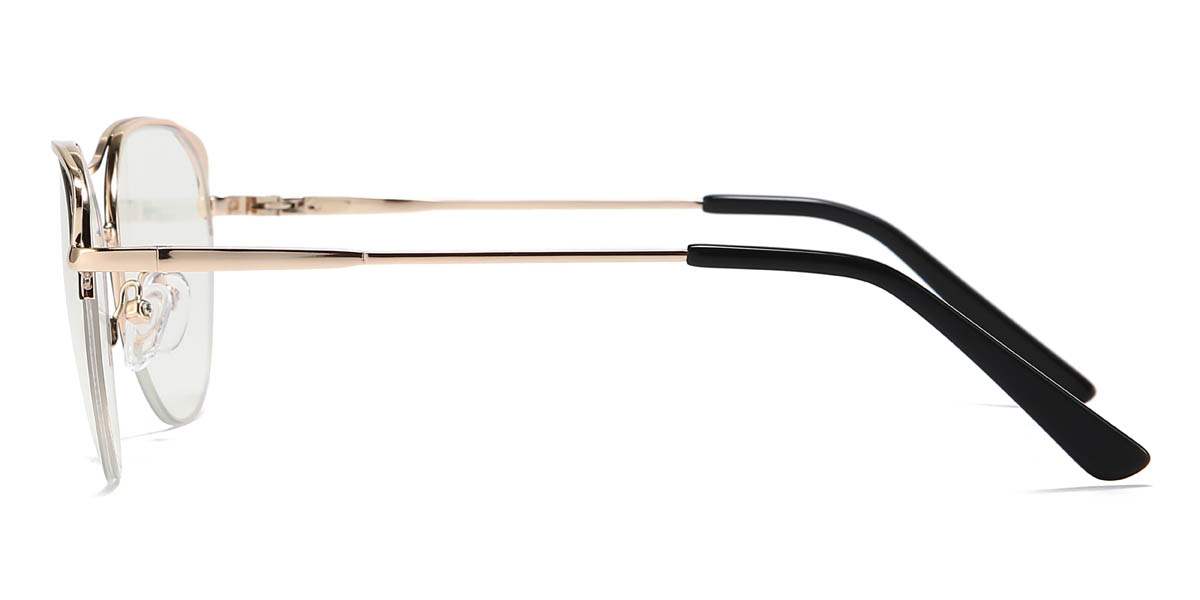Gold Black Nalaya Glasses - Oval Glasses