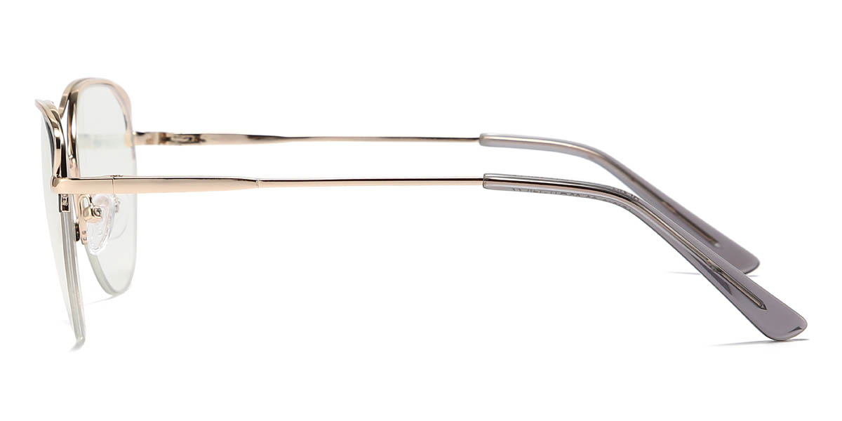 Gold Grey Nalaya Glasses - Oval Glasses