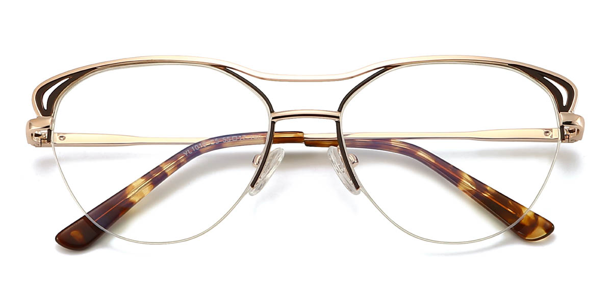 Marrón dorado Nalaya Gafas - Oval Glasses