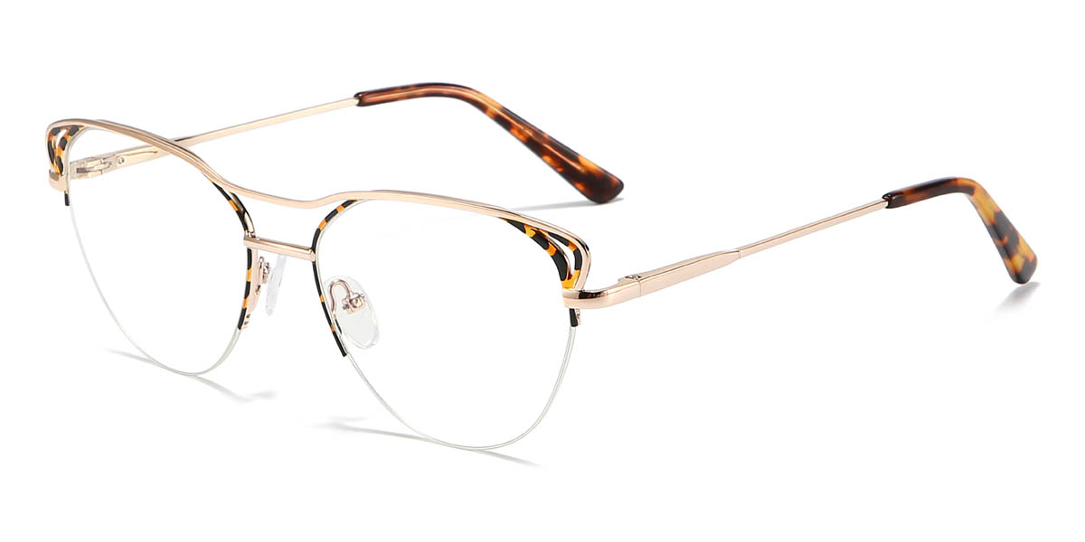 Gold Tortoiseshell Nalaya Glasses - Oval Glasses
