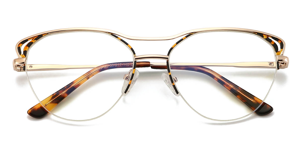 Gold Tortoiseshell Nalaya Glasses - Oval Glasses
