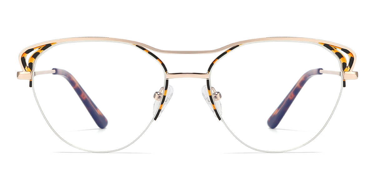 Gold Tortoiseshell Nalaya Glasses - Oval Glasses