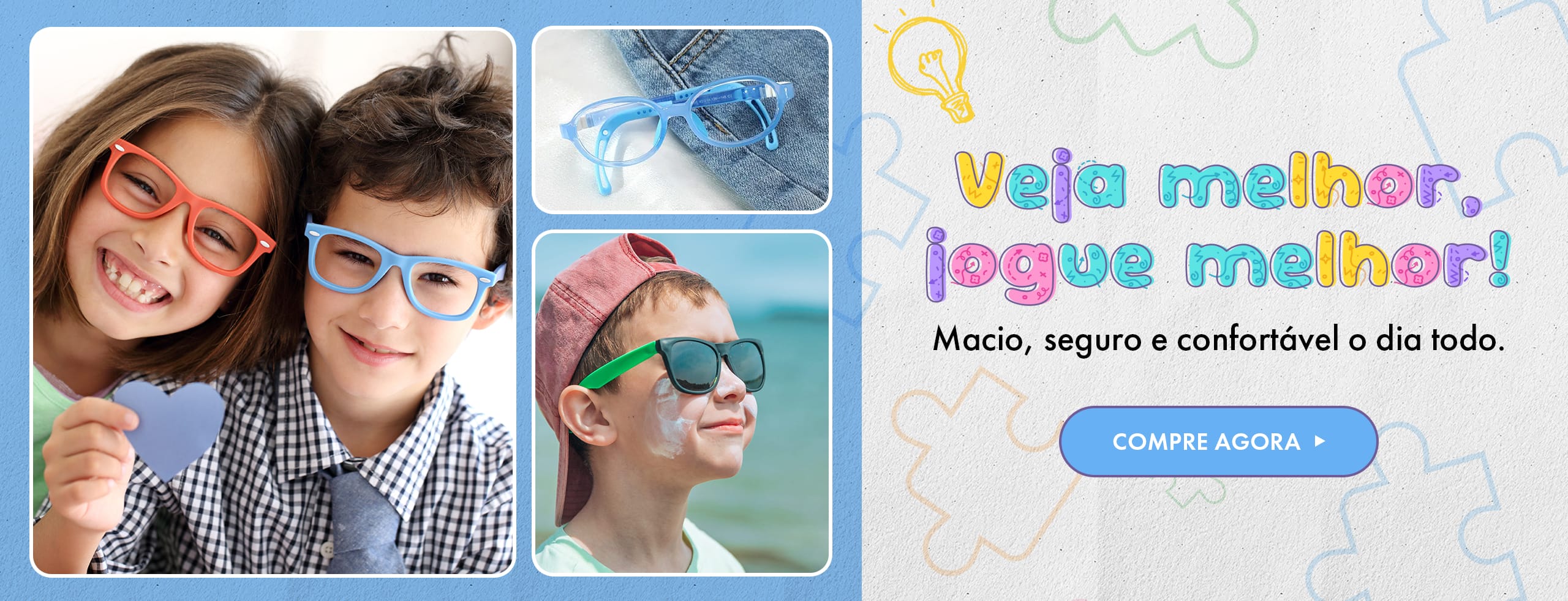kids' eyeglasses for ages 3 to 16, lightweight and comfortable