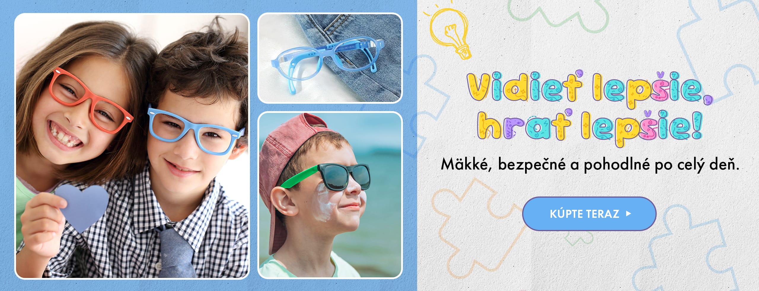 kids' eyeglasses for ages 3 to 16, lightweight and comfortable