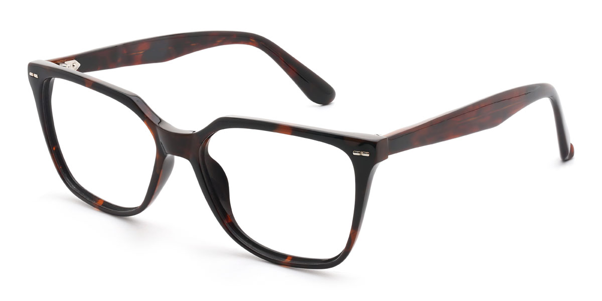 Deep Tortoiseshell Gurbaaz Glasses - Rectangle Glasses
