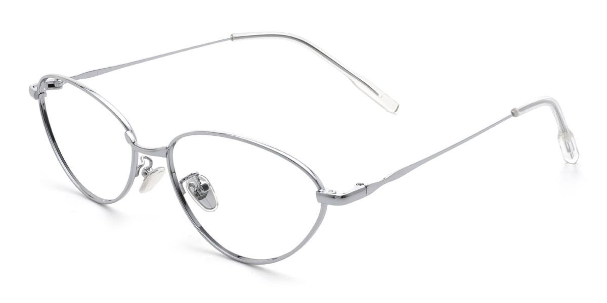 Silver Rochelle Glasses - Cat Eye Glasses