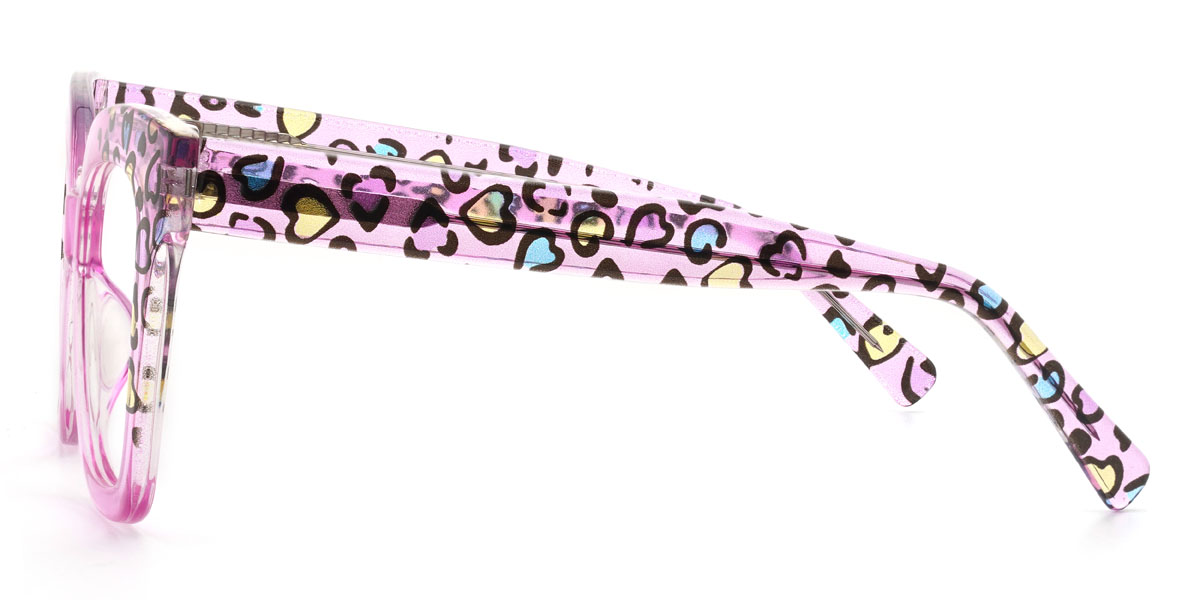 Pink Heart Minahil Glasses - Square Glasses