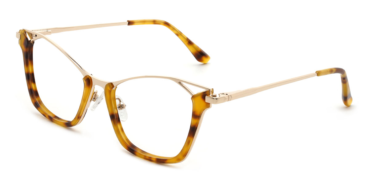 Yellow Tortoiseshell Caidyn Glasses - Rectangle Glasses