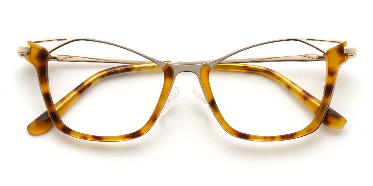 Yellow Tortoiseshell Caidyn Glasses - Rectangle Glasses