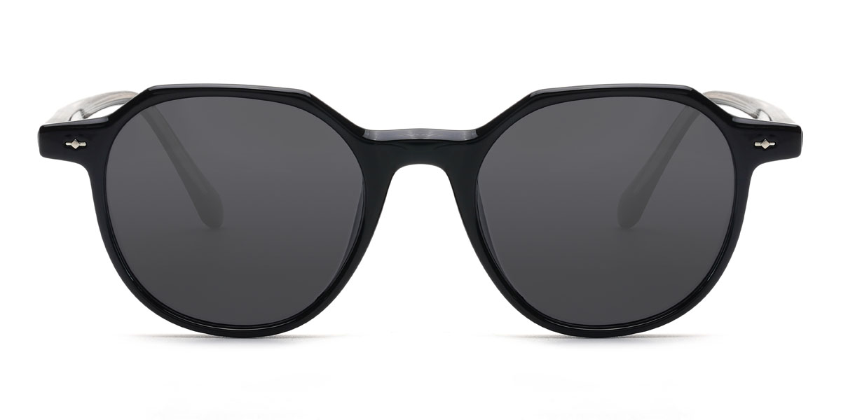 Black Grey Amiel - Oval Sunglasses