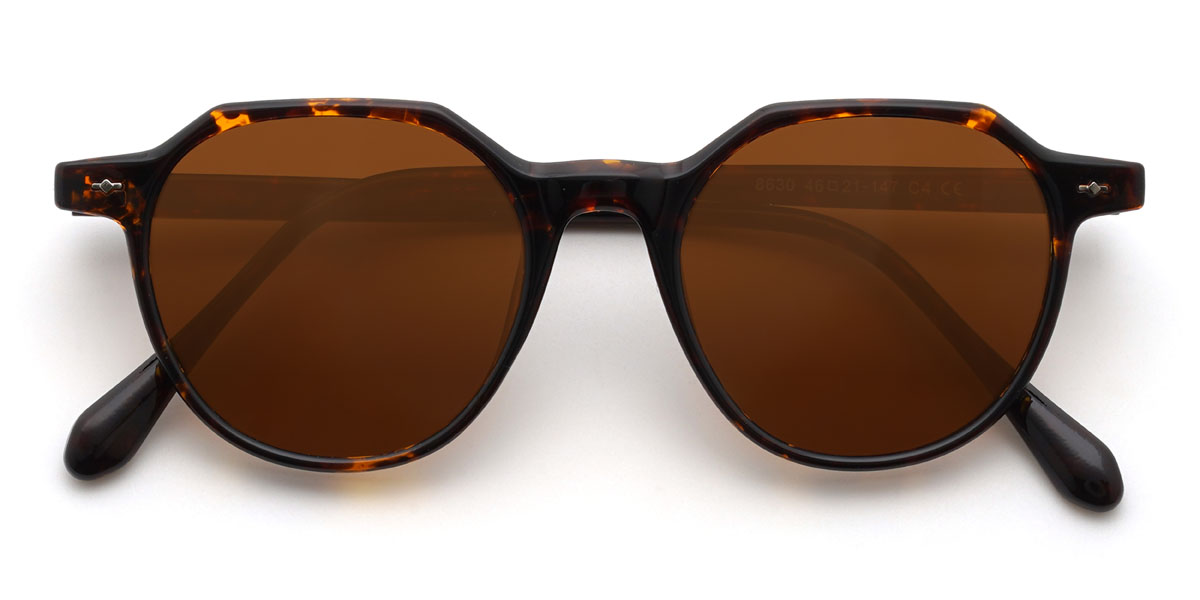Écaille de tortue Marron Amiel Lunettes - Oval Sunglasses