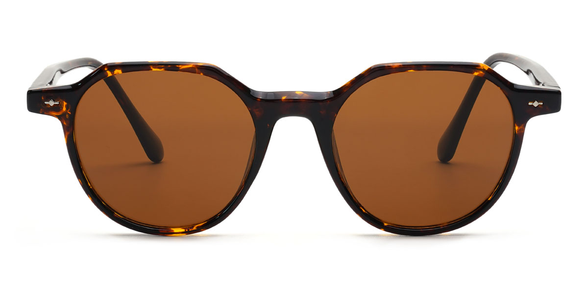 Écaille de tortue Marron Amiel Lunettes - Oval Sunglasses