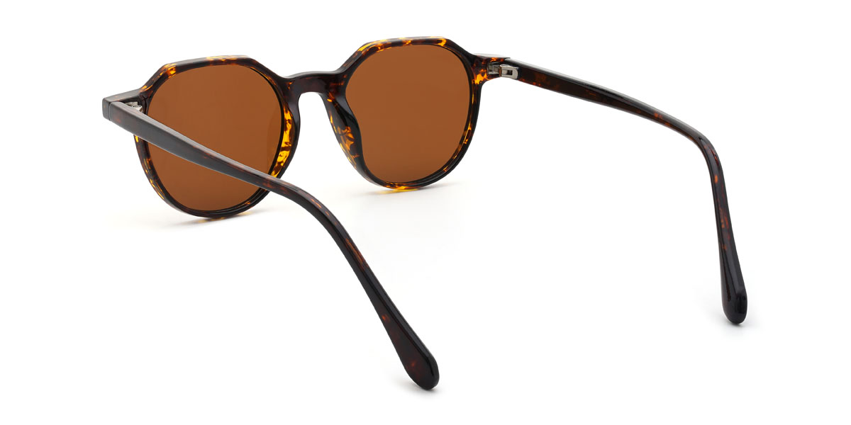 Écaille de tortue Marron Amiel Lunettes - Oval Sunglasses