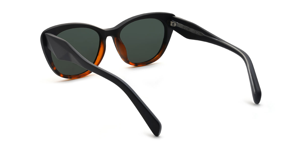 Black Tortoiseshell Dark Green Tahira Glasses - Cat Eye Sunglasses