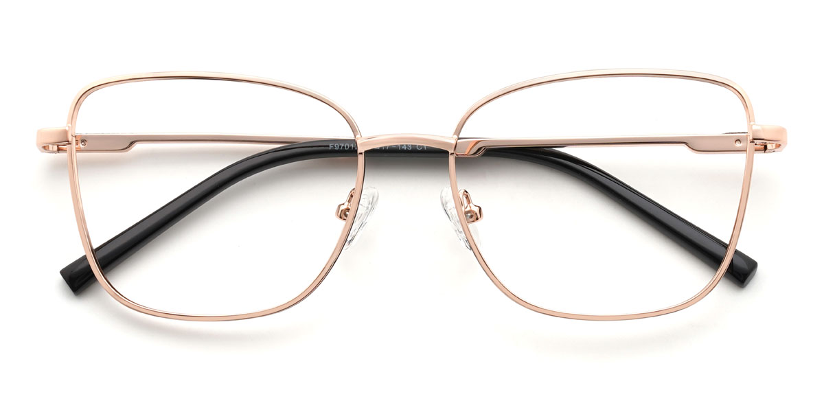Rose Gold Black Shazain Glasses - Rectangle Glasses