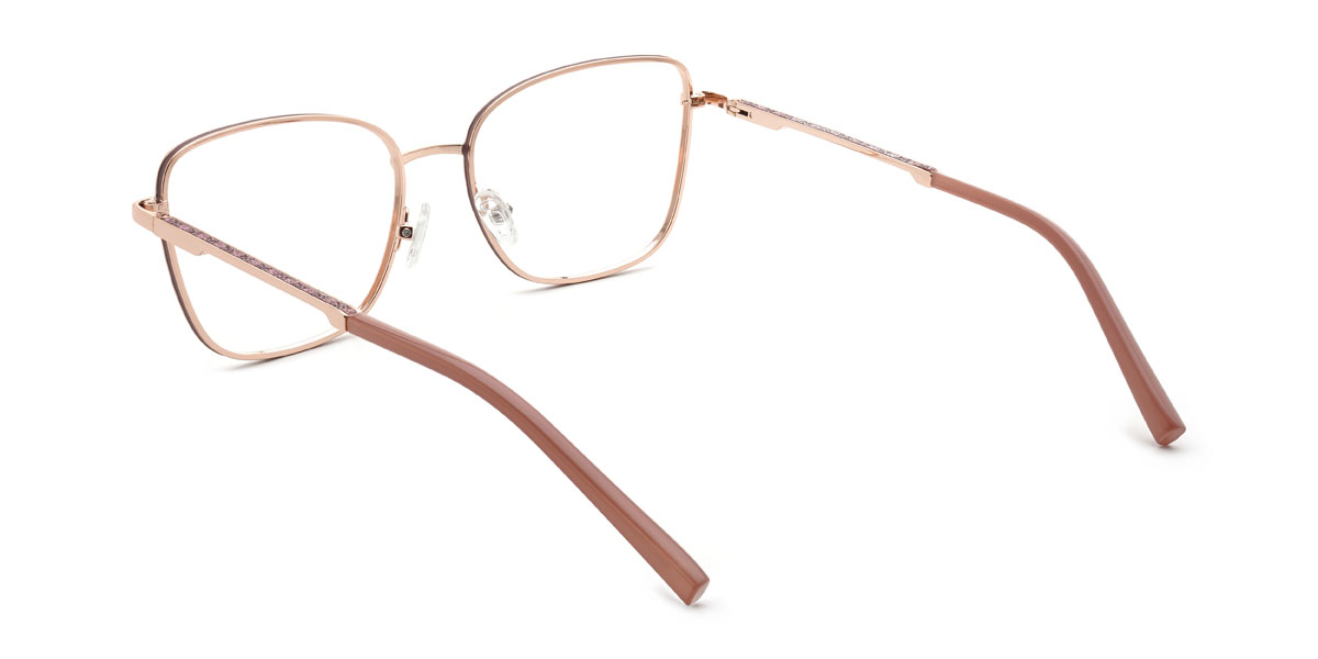 Rose Gold Brown Shazain Glasses - Rectangle Glasses