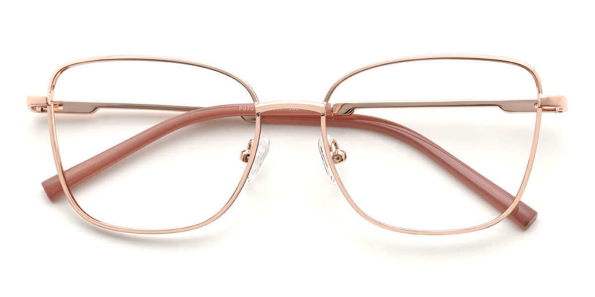 Rose Gold Brown Shazain Glasses - Rectangle Glasses