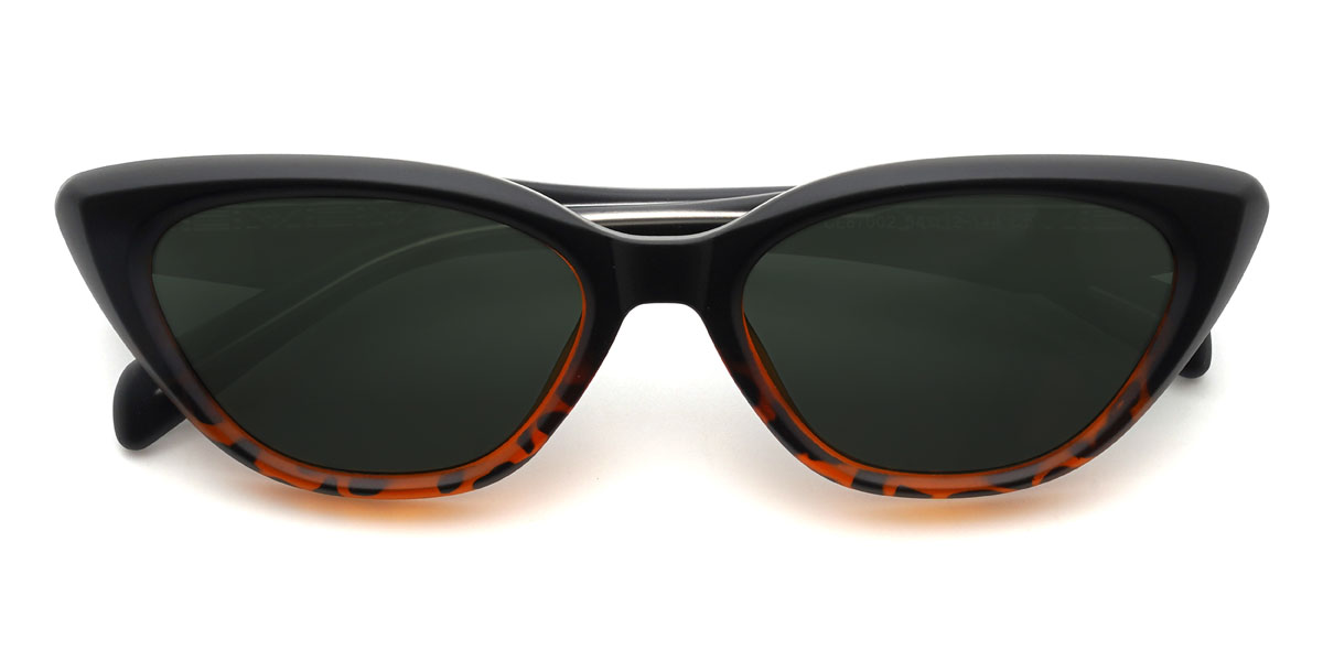 Schwarz Schildpatt Dunkelgrün Priscila Brille - Cat Eye Sunglasses