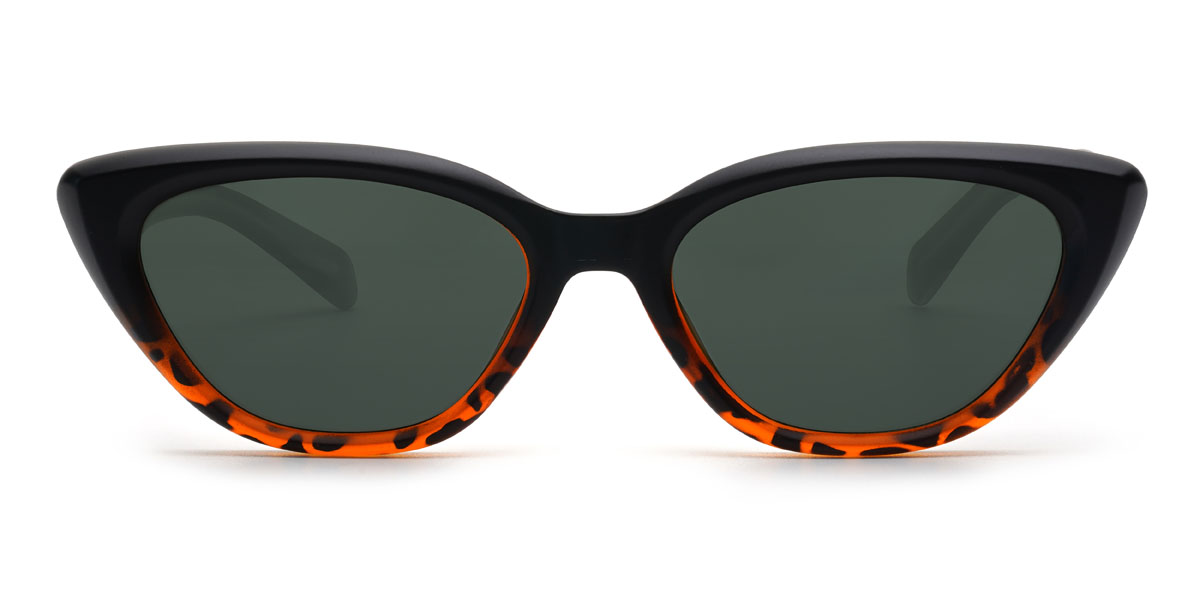 Schwarz Schildpatt Dunkelgrün Priscila Brille - Cat Eye Sunglasses