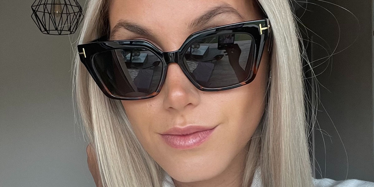 Schwarz Schildpatt Gradual Grau Kenley Brille - Rectangle Sunglasses