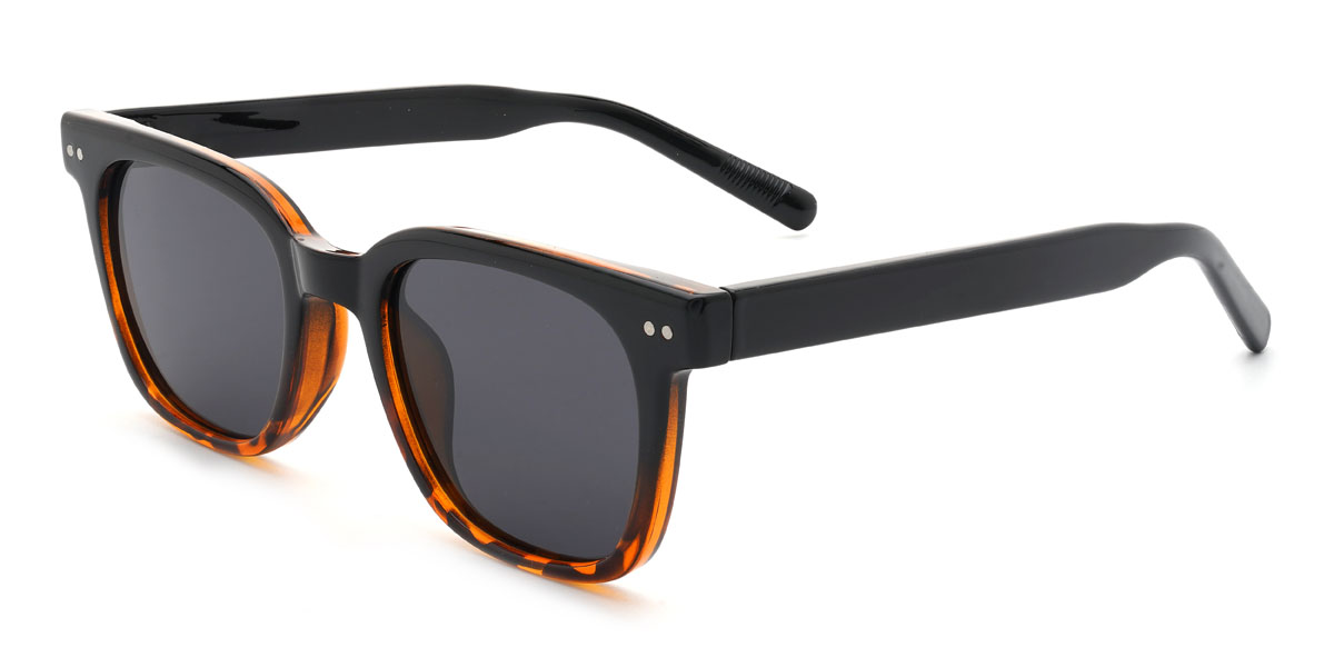 Black Tortoiseshell Grey Ignatius Glasses - Rectangle Sunglasses
