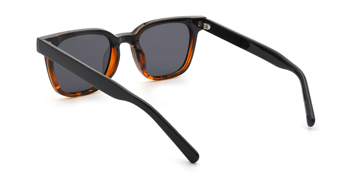 Black Tortoiseshell Grey Ignatius Glasses - Rectangle Sunglasses