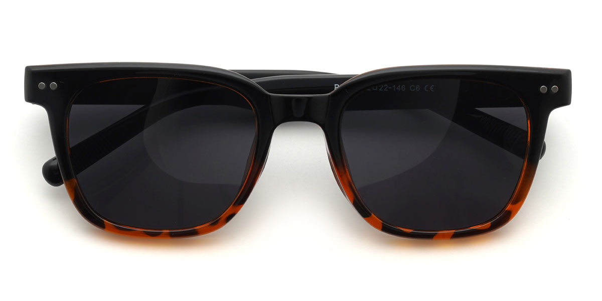 Black Tortoiseshell Grey Ignatius Glasses - Rectangle Sunglasses