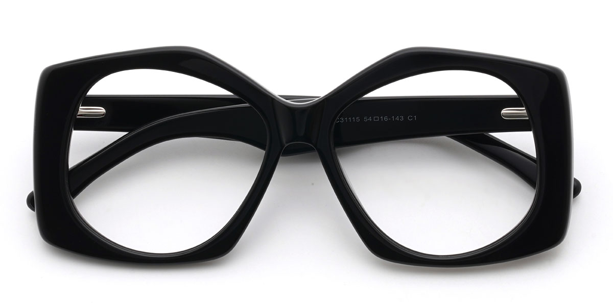 Black Chasen Glasses - Oval Glasses