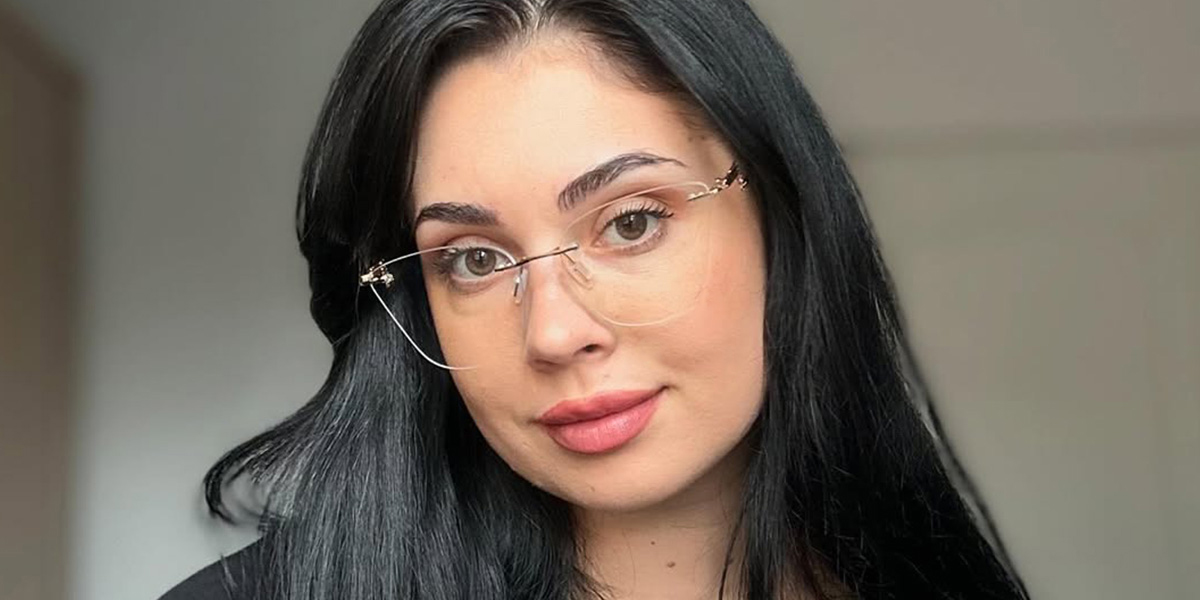 Gold Red Barbara Glasses - Cat Eye Glasses