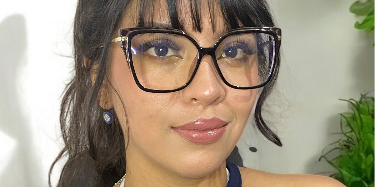 Black Brunette Spots Sarah Glasses - Square Glasses