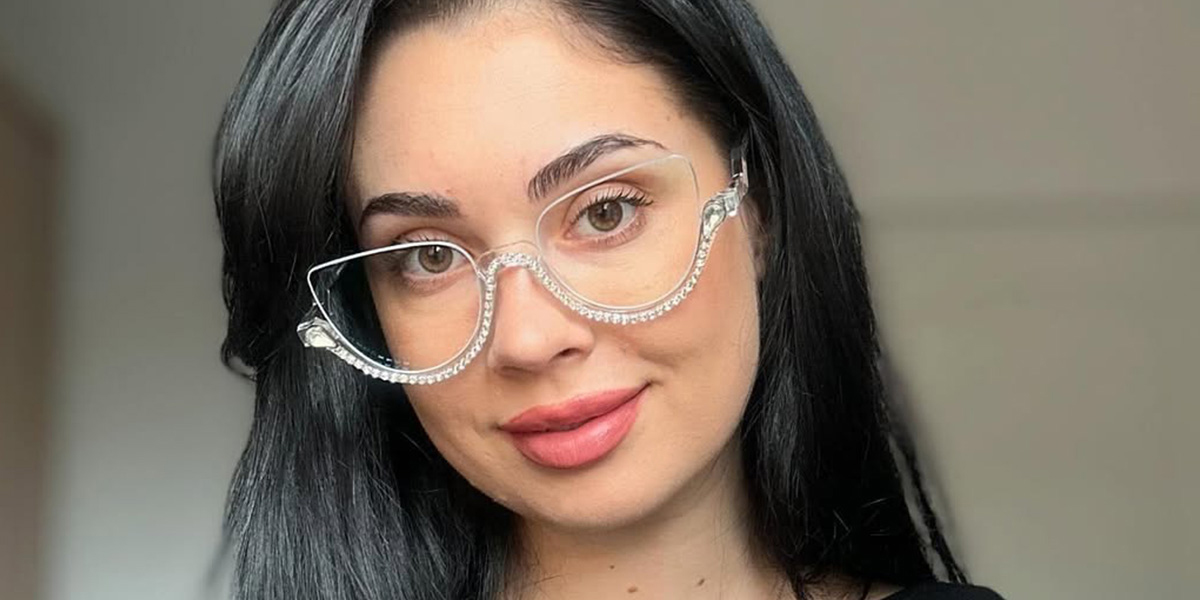 Átlátszó fehér gyémánt Behati Szemüveg - Cat Eye Glasses