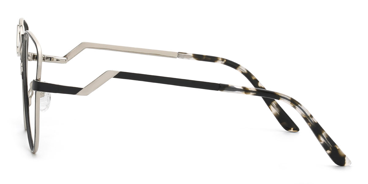 Noir Argent Estrella Lunettes - Aviator Glasses