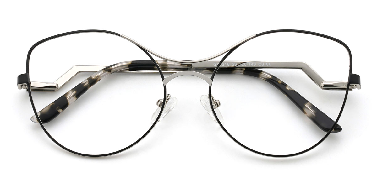 Noir Argent Estrella Lunettes - Aviator Glasses