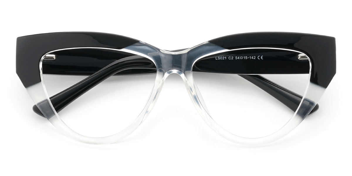 Noir Transparent Cecelia Lunettes - Cat Eye Glasses