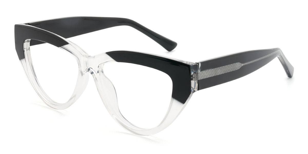 Noir Transparent Cecelia Lunettes - Cat Eye Glasses