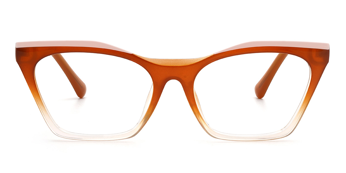 Orange Clear Keira - Cat Eye Glasses